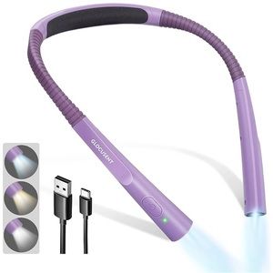 Glocusent Upgraded LED Neck Reading Light - Purple, Adjustable